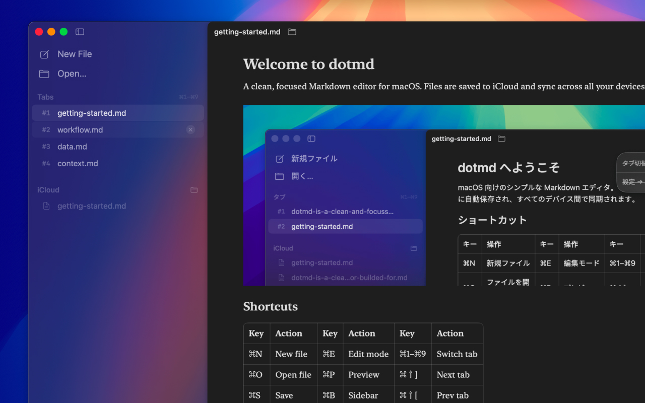 dotmd dark theme on Mac